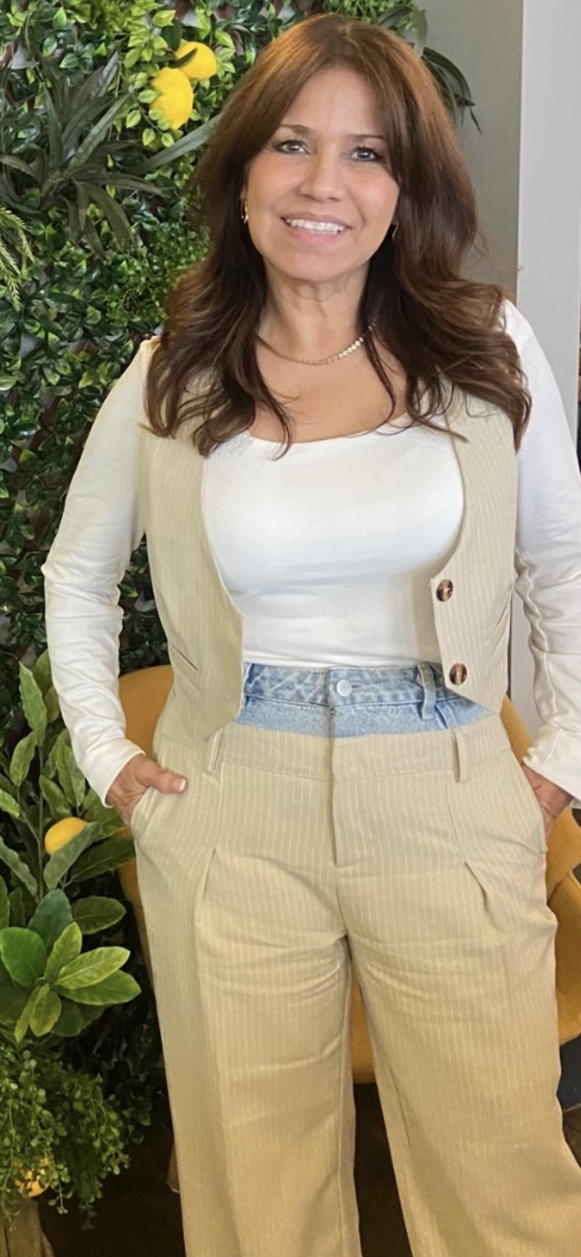 Vest & Pant Set with Denim Detail (Additional Colors Available)