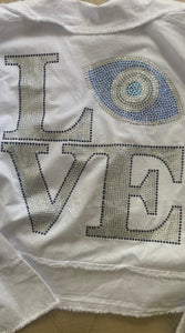 Jacket with Crystal Embellished Eye Design on Back (Additional Colors Available)