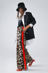 Leopard Print with Red Stripe Bottoms