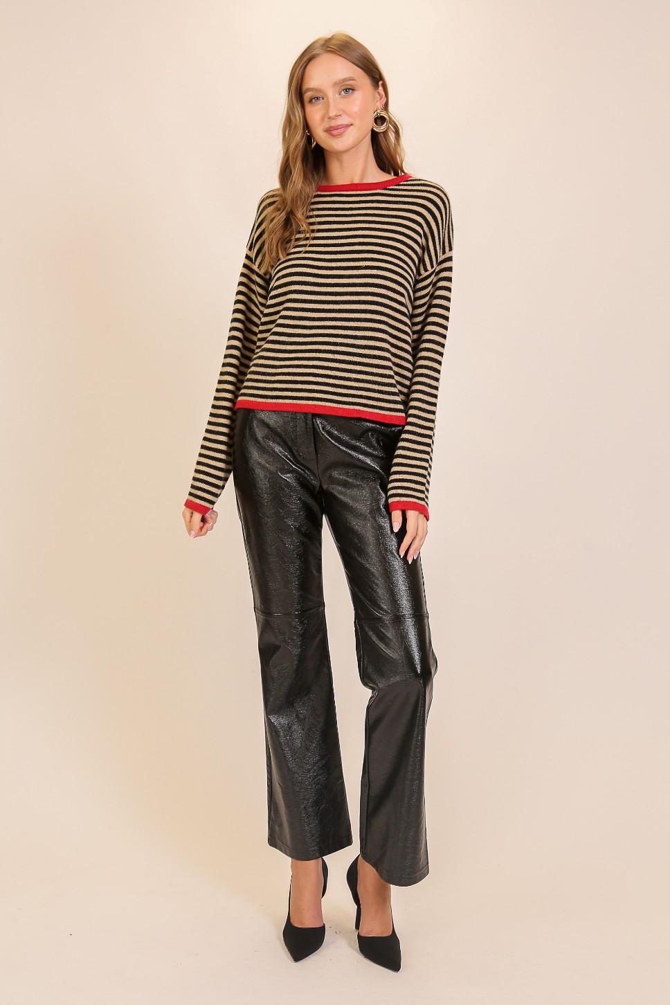 Edge Contrast Stripe Sweater
