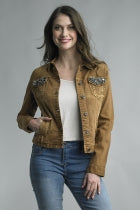 Denim Jacket with Embellished Pockets (Additional Colors Available)