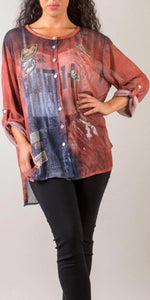 2 Pc Crystal Embellished Tunic Top (Additional Colors Available)