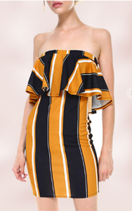 Bold Stripe Tube Bodycon Dress
