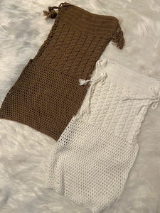 Crochet Strapless Cover Up Dress